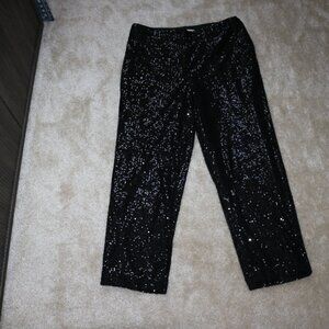 LOFT Shimmering Black Cropped Pants